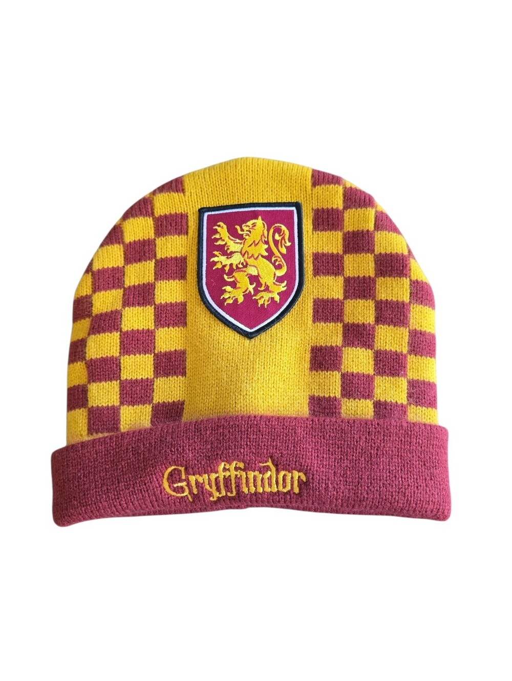 Harry Potter Gryffindor Beanie Stocking Hat Shade of Maroon and Yellow OSFM